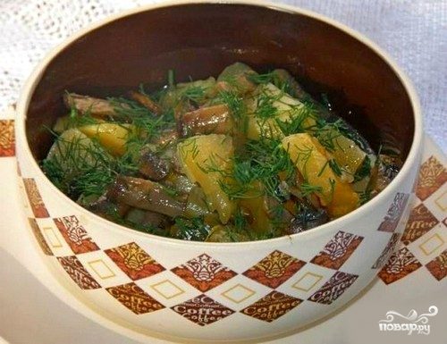 Тушеная картошка с шампиньонами