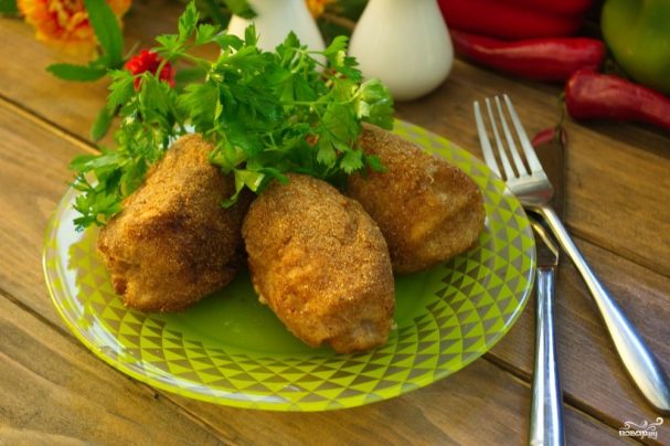 Котлеты по-киевски с грибами