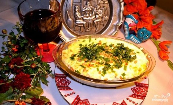 Запеканка из индейки с рисом