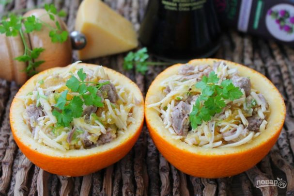  Салат из мяса с апельсином