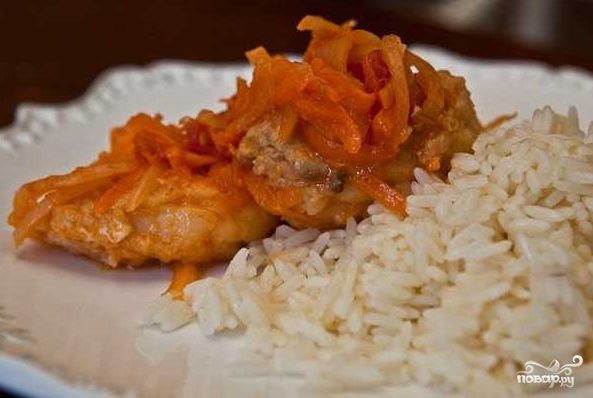 Рыба с овощами под маринадом
