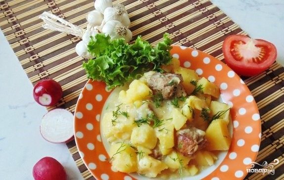 Свинина со сметаной и картофелем