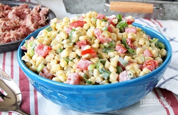 Острый салат из кукурузы Острый салат из кукурузы