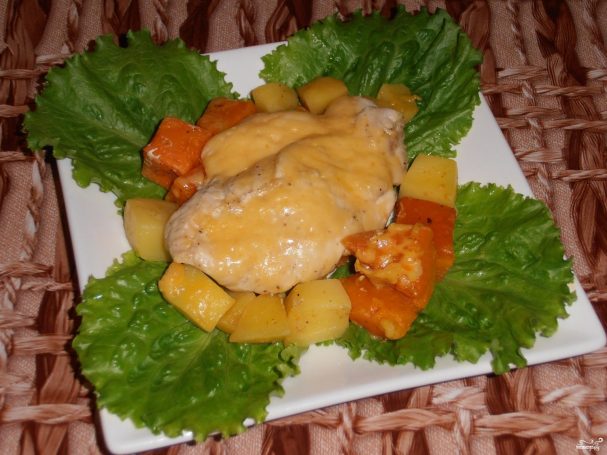 Куриная грудка с тыквой