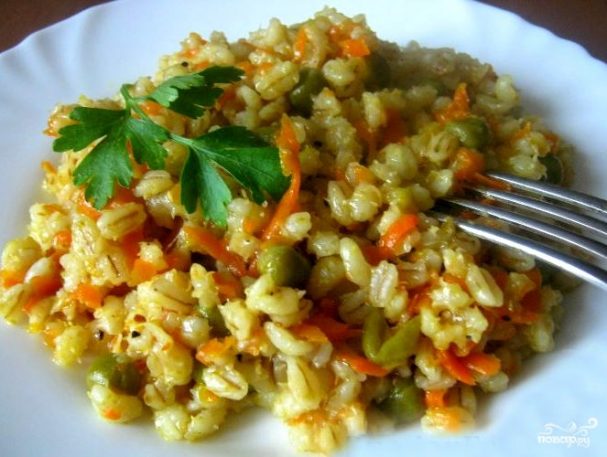Перловка с овощами