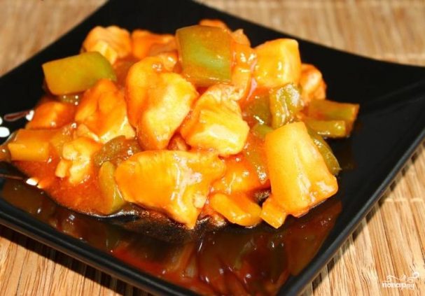 Куриное филе в кисло-сладком соусе