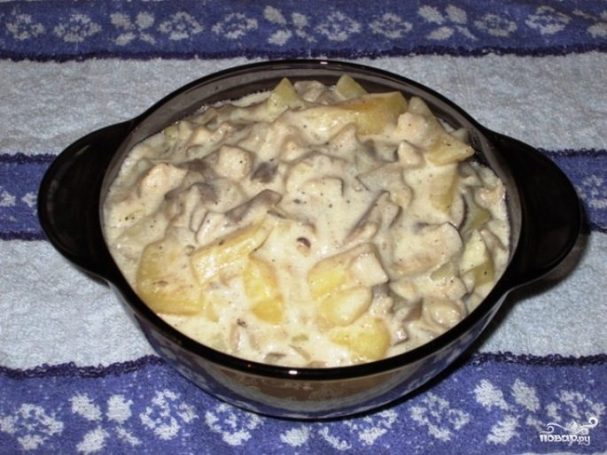 Вешенки с картошкой в сметане