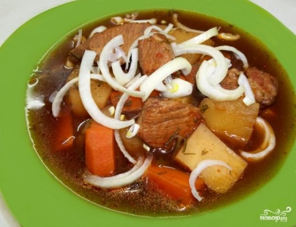 Картошка с мясом в казане